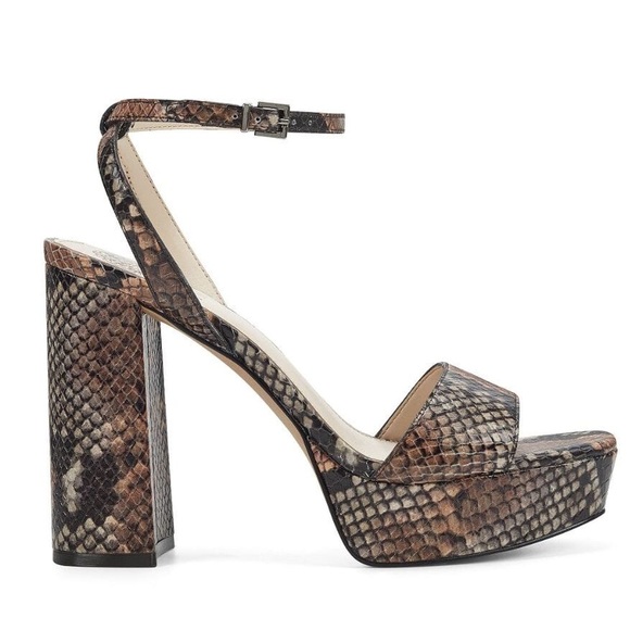 Vince Camuto Chastin Platform Snake Sandals Brown - Size 8.5 - Picture 2 of 10